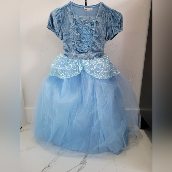 Cinderella Costume Girls  Princess Dress Size 140 (8 Years) NEW - Picture 5 of 16